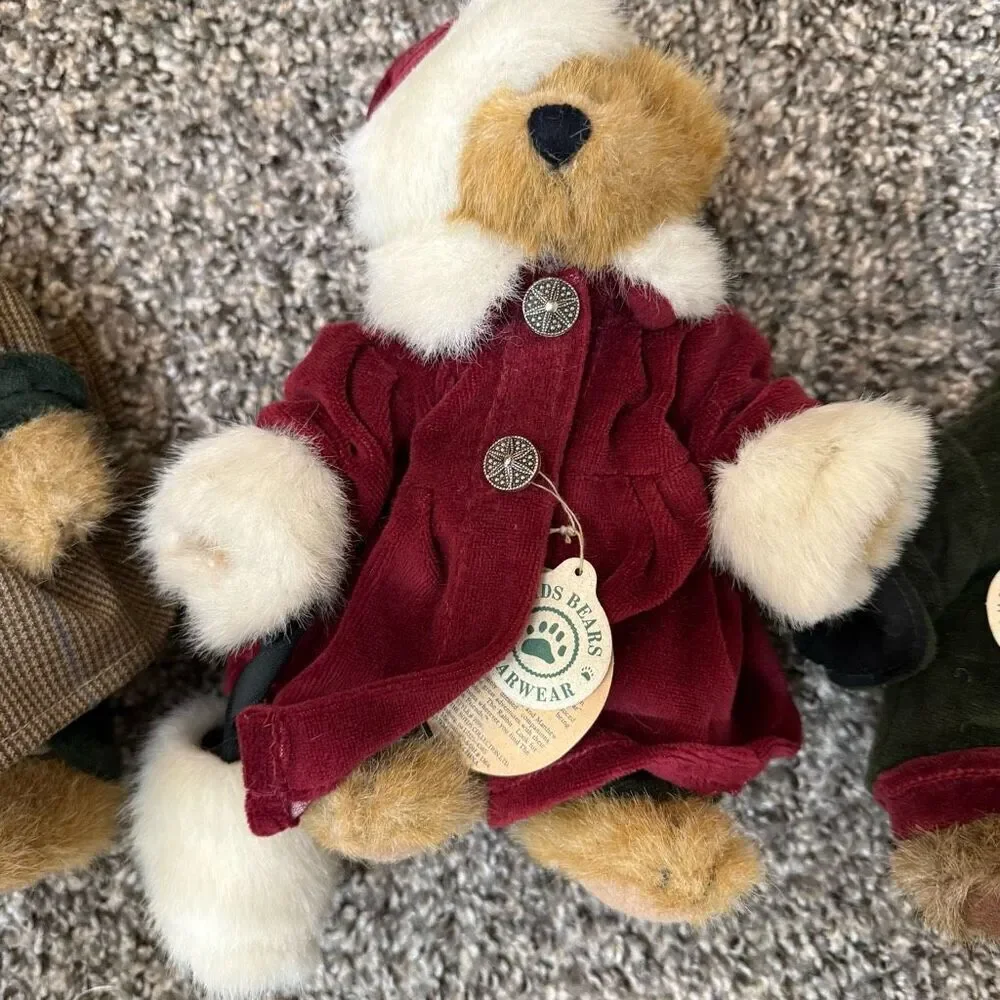 Vintage Boyd’s Bears Bailey Winter Velvet Coat Lot 3 Plaid Holiday Plush